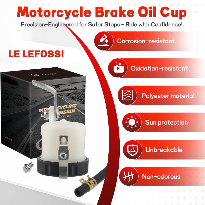 LE LEFOSSI Motorcycle Front Brake Master Cylinder Brake Pump Tank Oil Cup Fluid Bottle Reservoir w/Bracket Compatible with for Suzuki GSX-R 600 GSX-R 750 GSX-R 1000 2006 2007 2008 2009 2010-2023 - Image 4
